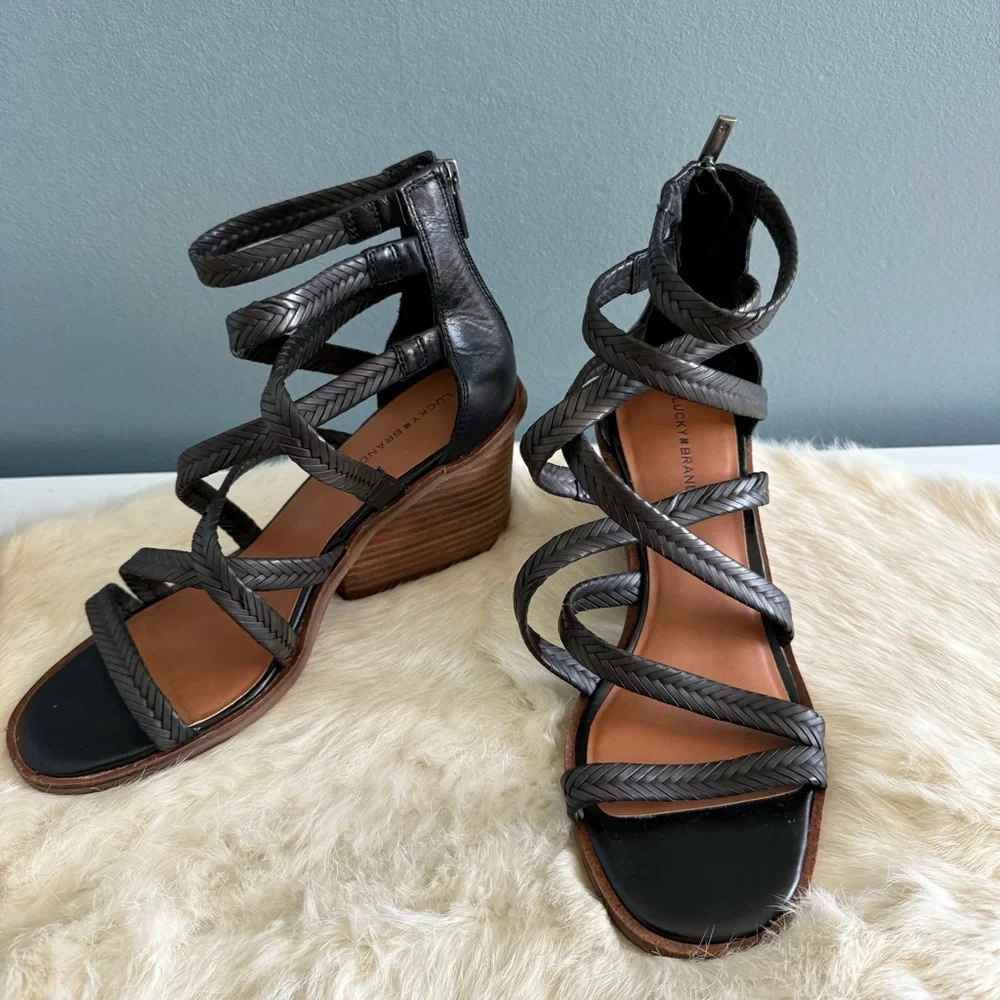 Lucky Brand Lollyi Black Monty Braid Sandal